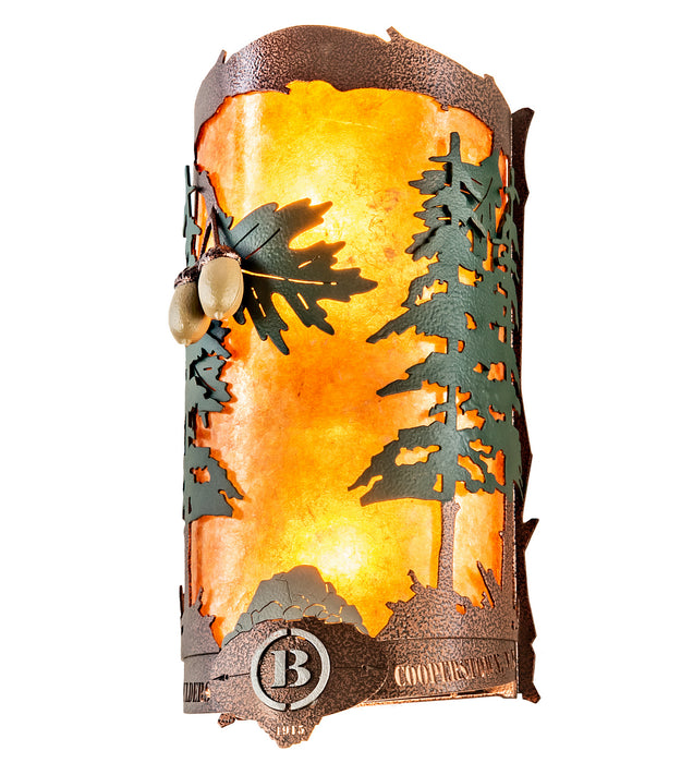 Meyda Tiffany 199701 Two Light Wall Sconce, New Copper Vein / Green Trees