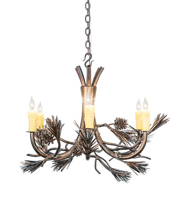 Meyda Tiffany 200184 Six Light Chandelier, Dark Burnished Antique Copper