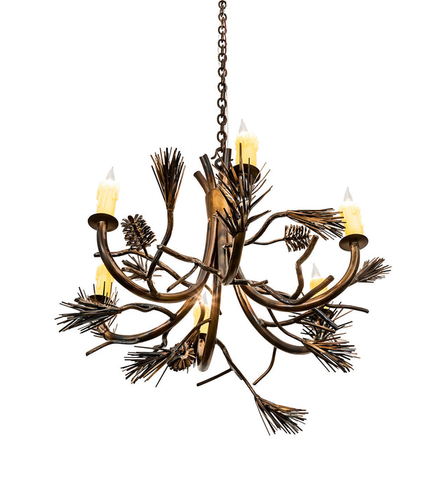 Meyda Tiffany 200184 Six Light Chandelier, Dark Burnished Antique Copper