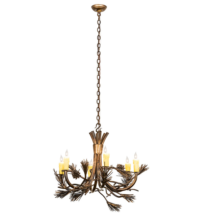 Meyda Tiffany 200184 Six Light Chandelier, Dark Burnished Antique Copper