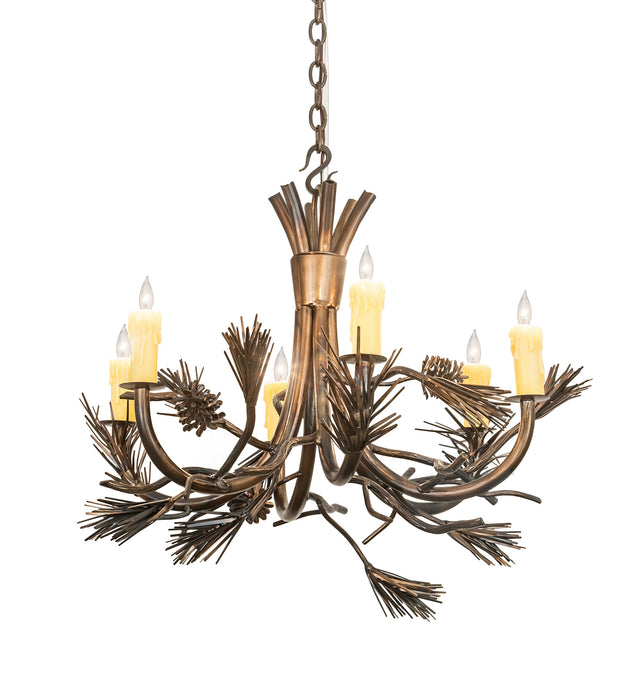 Meyda Tiffany 200184 Six Light Chandelier, Dark Burnished Antique Copper