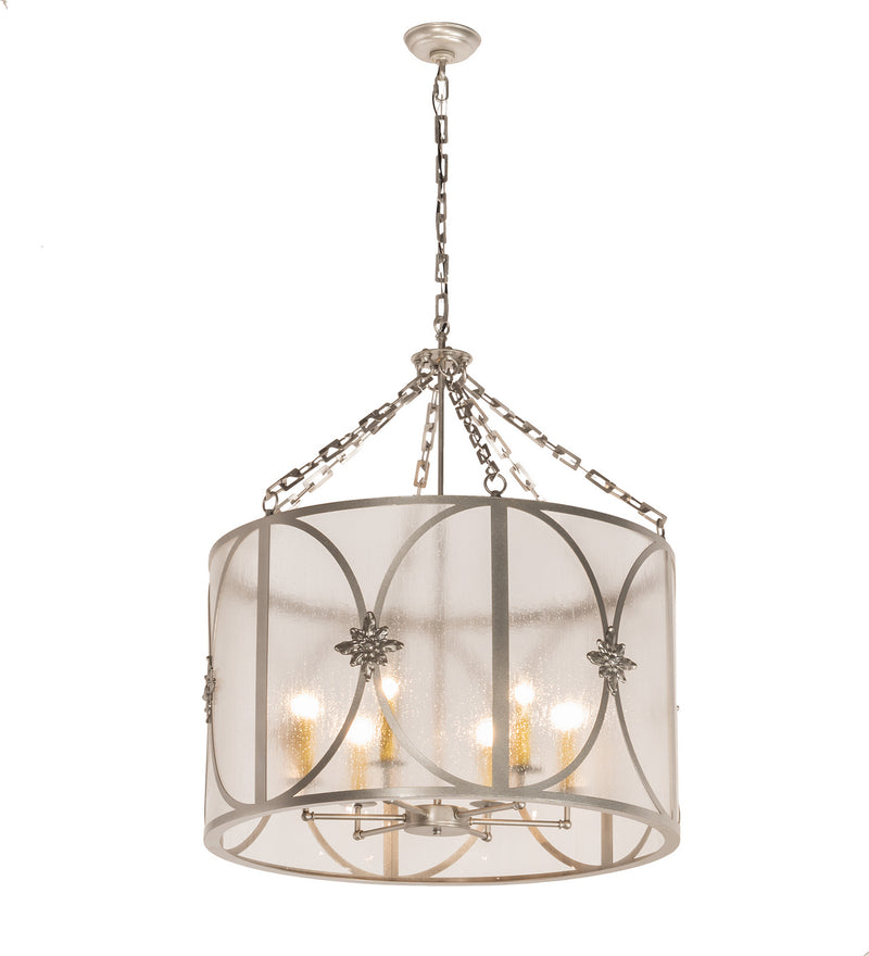Meyda Tiffany 200430 Six Light Pendant, Light Sandstone