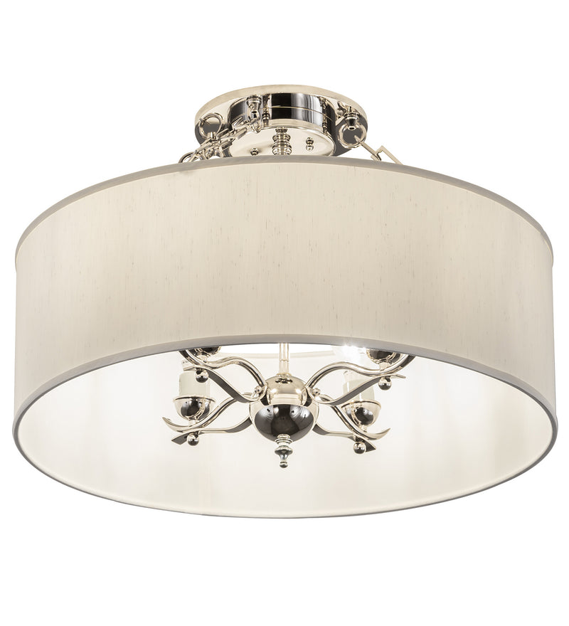 Meyda Tiffany 200594 Four Light Semi-Flushmount, Polished Nickel