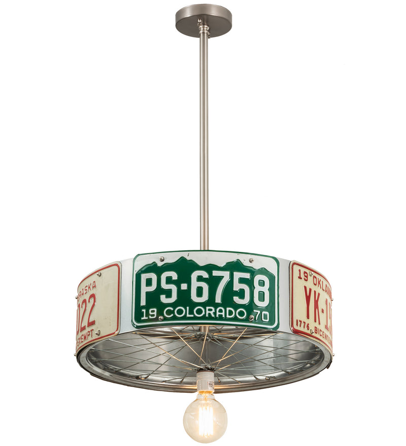 Meyda Tiffany 201074 LED Pendant, Raw Steel