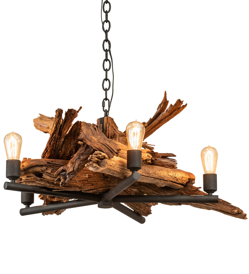 Meyda Tiffany 201247 Five Light Chandelier, Wrinkle Black