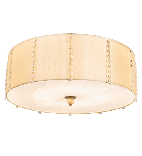Meyda Tiffany 201766 LED Semi-Flushmount, Brass/White/Gold