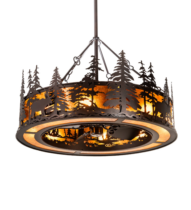 Meyda Tiffany 202178 Eight Light Chandel-Air, Mahogany Bronze