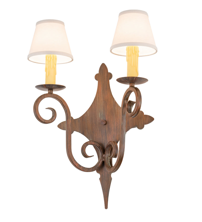 Meyda Tiffany 202222 Two Light Wall Sconce, Old Red Barn