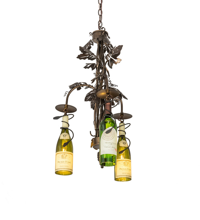 Meyda Tiffany 202408 Three Light Chandelier, Dark Burnished Antique Copper