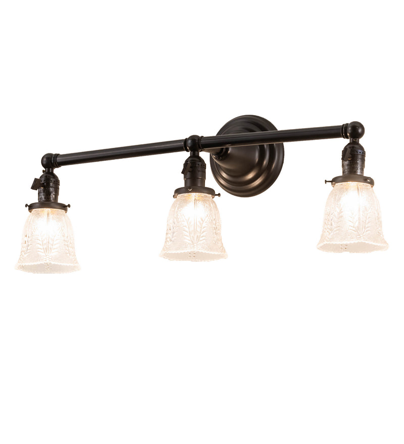 Meyda Tiffany 202784 Three Light Wall Sconce, Craftsman Brown