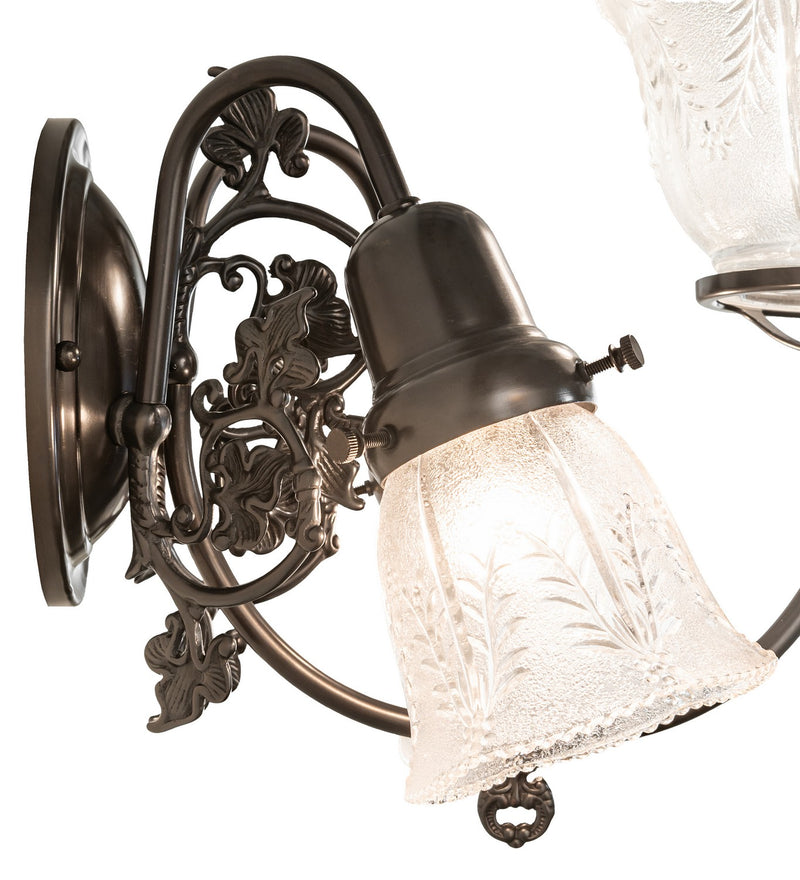 Meyda Tiffany 202831 Three Light Wall Sconce, Craftsman Brown