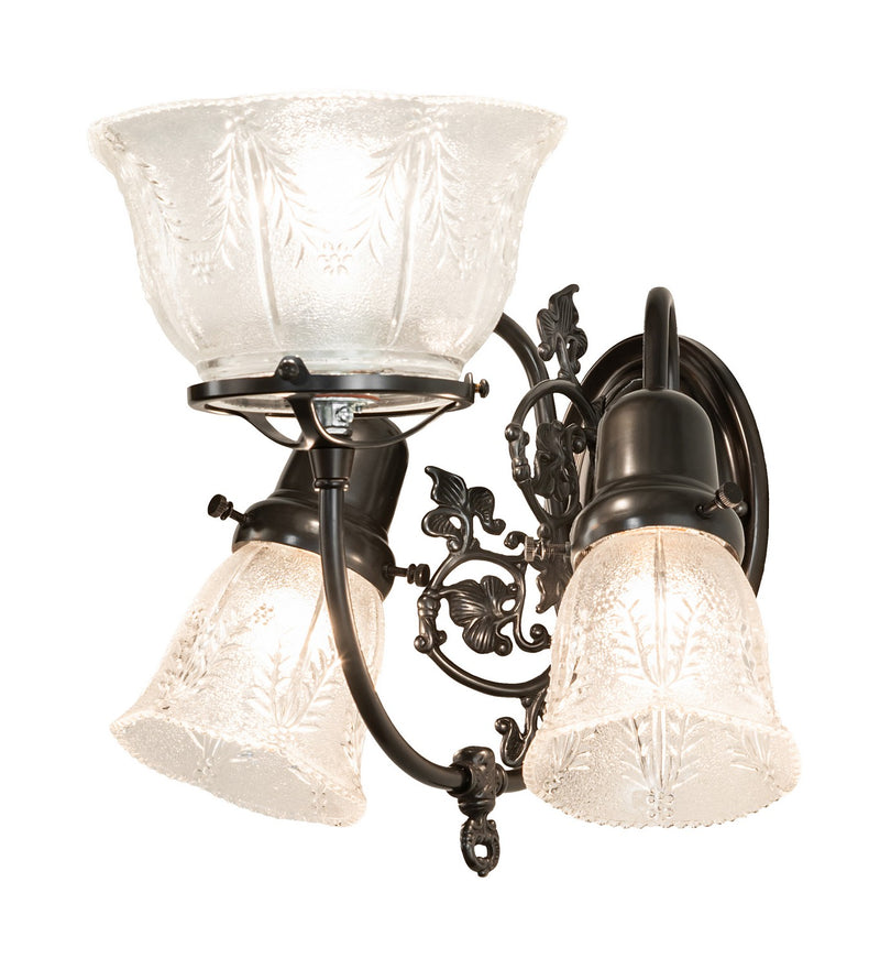 Meyda Tiffany 202831 Three Light Wall Sconce, Craftsman Brown