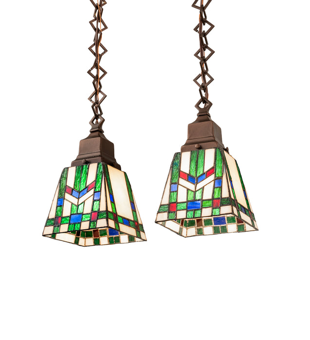 Meyda Tiffany 203310 Two Light Island Pendant, Mahogany Bronze