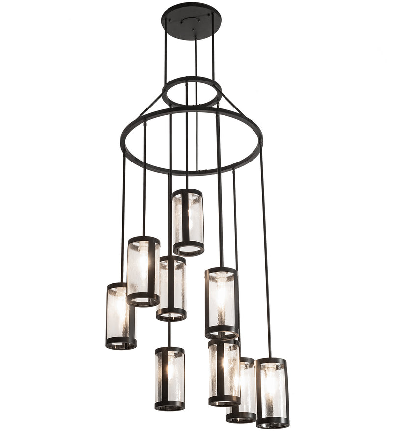 Meyda Tiffany 203388 Nine Light Chandelier, Solar Black