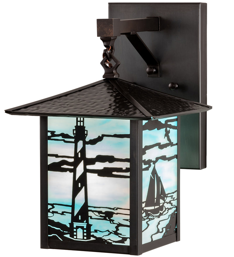 Meyda Tiffany 203615 One Light Wall Sconce, Craftsman Brown