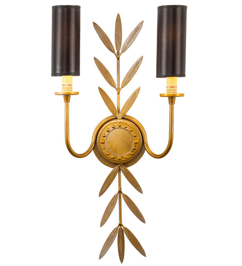 Meyda Tiffany 203624 Two Light Wall Sconce, Transparent Gold Over Nickel
