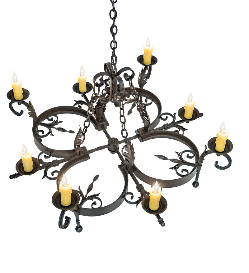 Meyda Tiffany 204195 Eight Light Chandelier, Chestnut