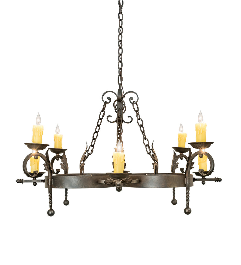 Meyda Tiffany 204195 Eight Light Chandelier, Chestnut
