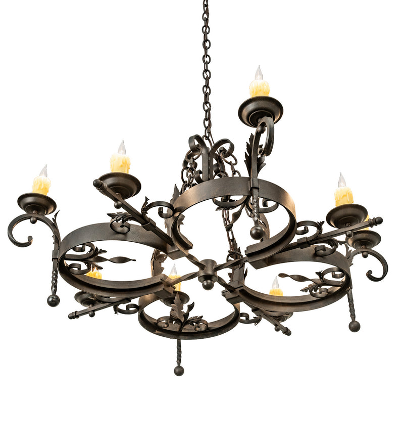 Meyda Tiffany 204195 Eight Light Chandelier, Chestnut