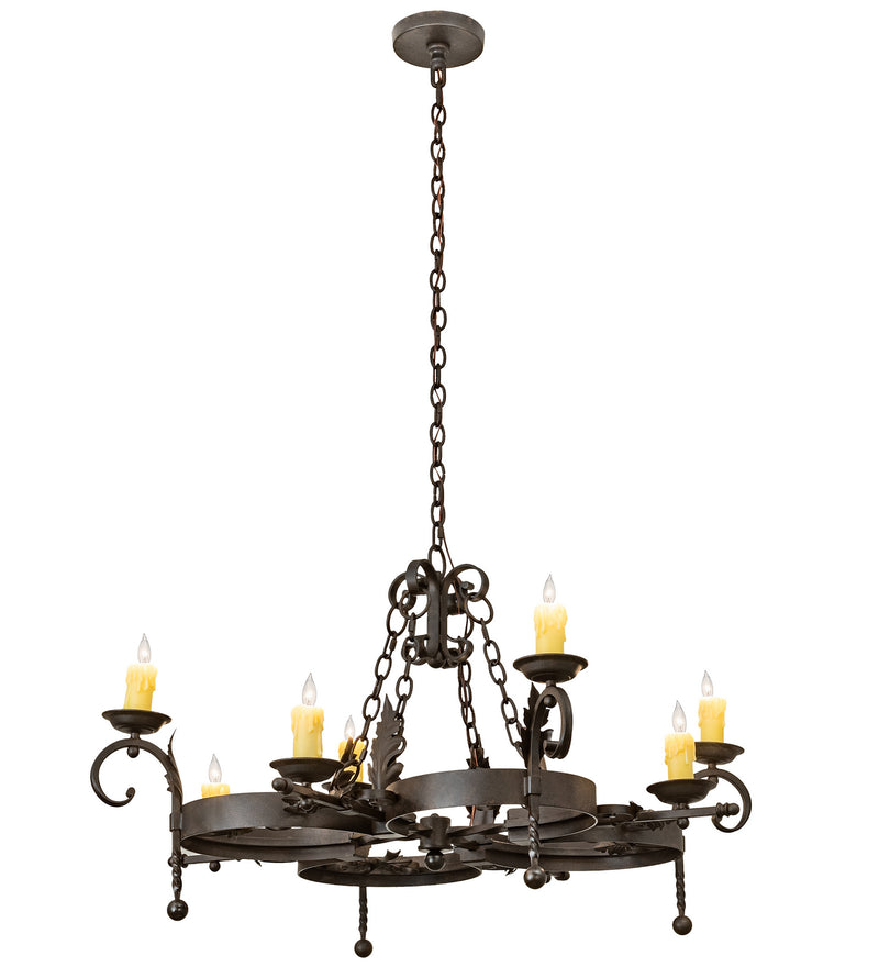Meyda Tiffany 204195 Eight Light Chandelier, Chestnut