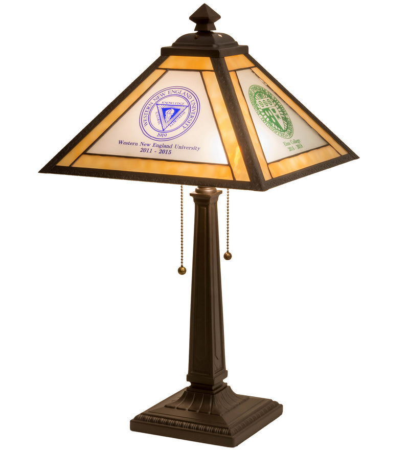 Meyda Tiffany 204324 Two Light Table Lamp, Craftsman Brown,Mahogany Bronze
