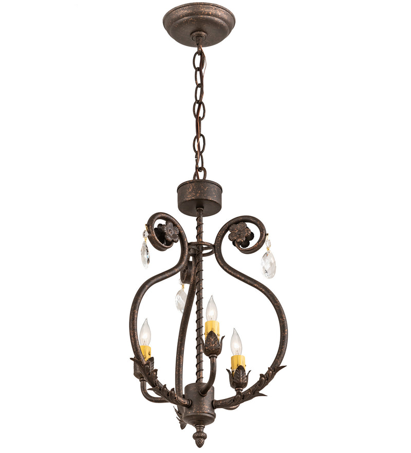 Meyda Tiffany 204679 Three Light Chandelier, Gilded Tobacco