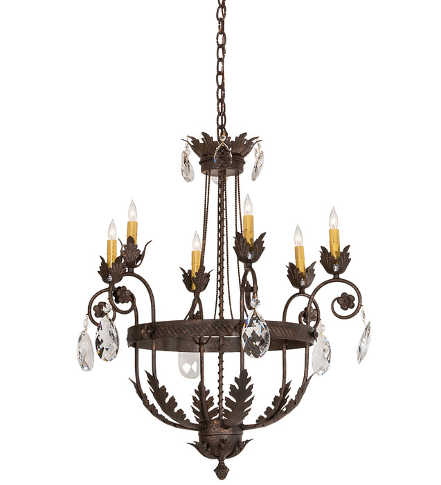 Meyda Tiffany 204681 Six Light Chandelier, Gilded Tobacco