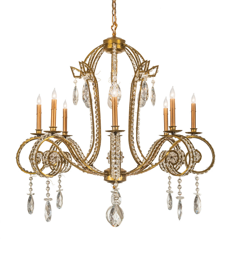 Meyda Tiffany 204918 Eight Light Chandelier, Transparent Gold