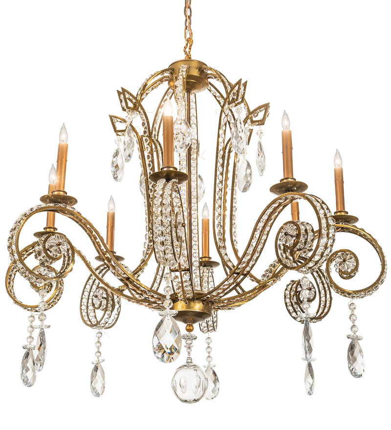 Meyda Tiffany 204918 Eight Light Chandelier, Transparent Gold