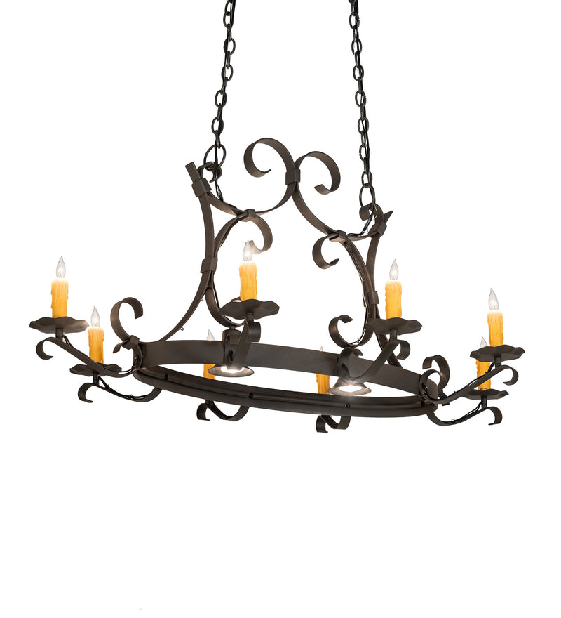 Meyda Tiffany 204941 Ten Light Chandelier, Wrought Iron