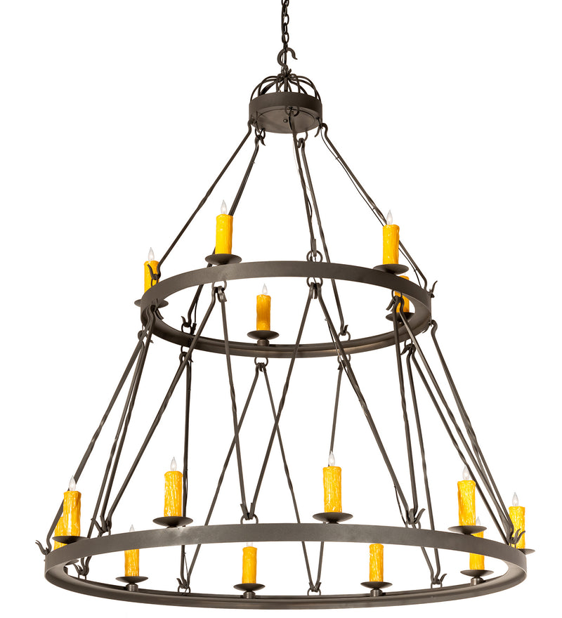 Meyda Tiffany 204942 15 Light Chandelier, Wrought Iron