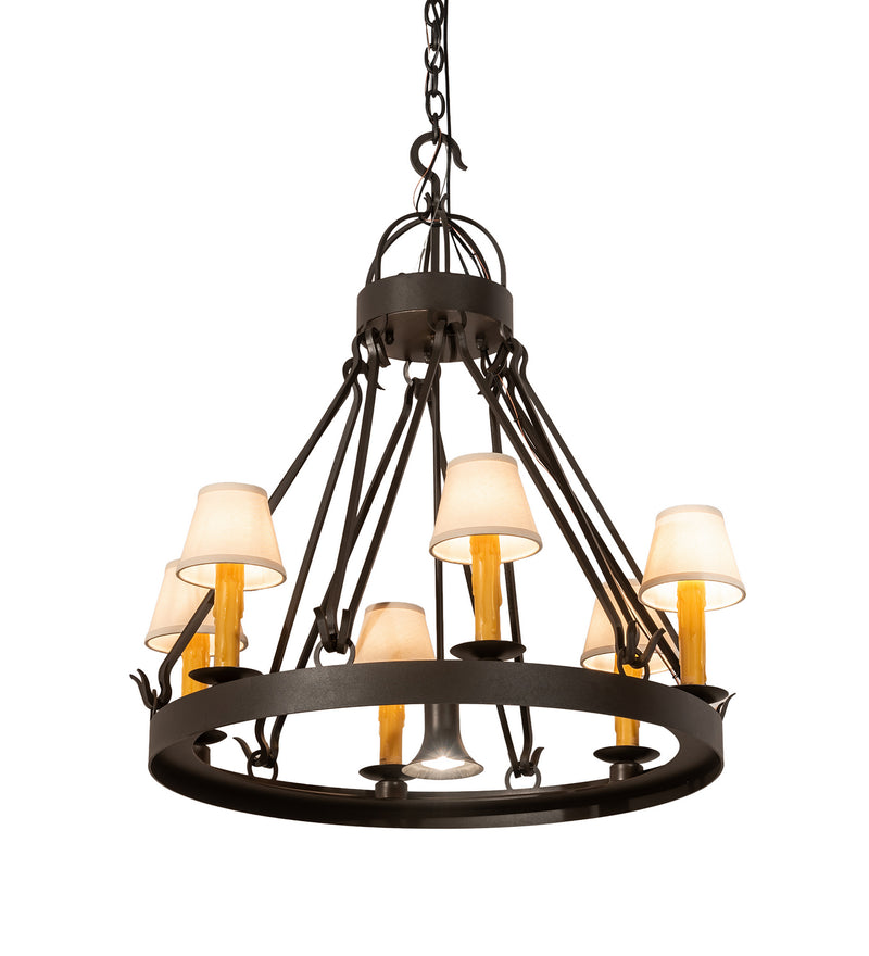 Meyda Tiffany 204943 Seven Light Chandelier, Wrought Iron