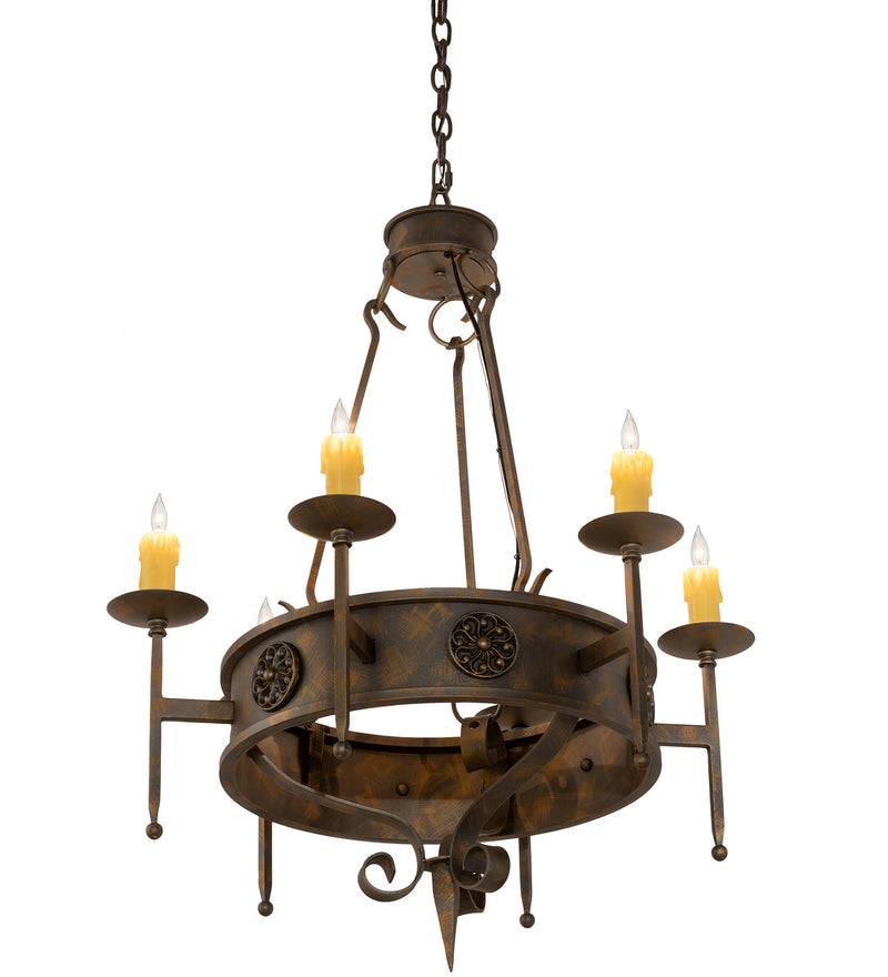 Meyda Tiffany 205030 Six Light Chandelier, French Bronze