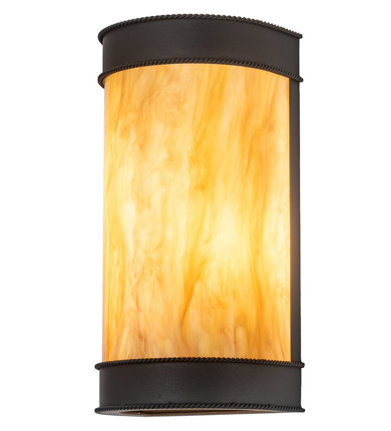 Meyda Tiffany 205080 Two Light Wall Sconce, Wrought Iron