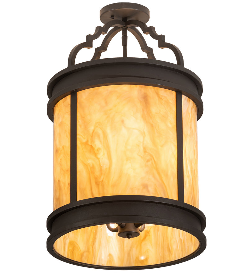 Meyda Tiffany 205081 Four Light Flushmount, Wrought Iron