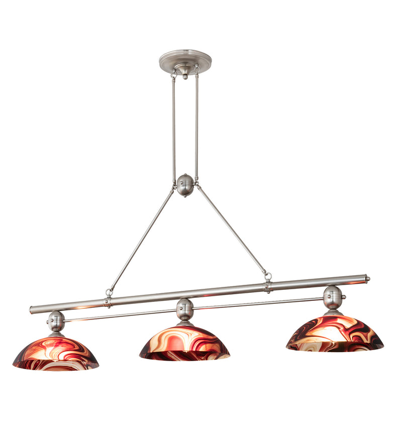 Meyda Tiffany 205150 Three Light Island Pendant, Brushed Nickel