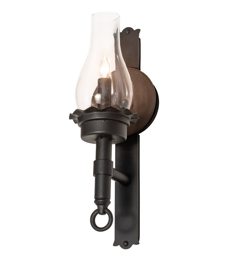 Meyda Tiffany 205264 One Light Wall Sconce, Wrought Iron
