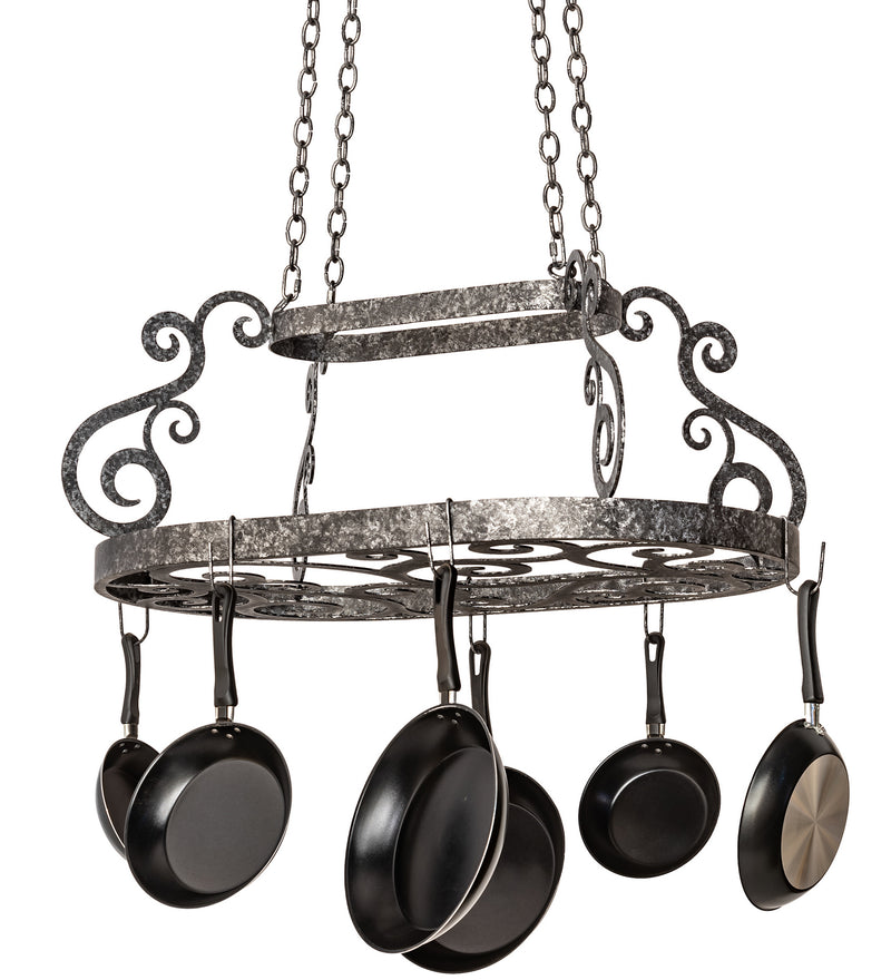 Meyda Tiffany 205536 38"Pot Rack, Graphite Pewter