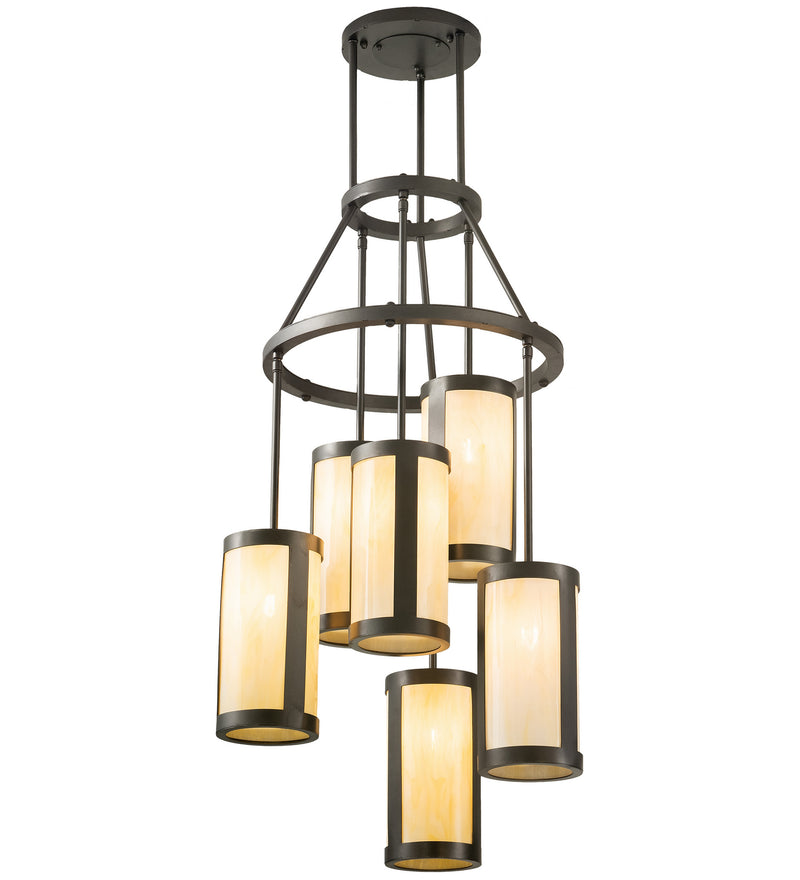 Meyda Tiffany 210238 Six Light Chandelier, Exterior Oil Rubbed Bronze