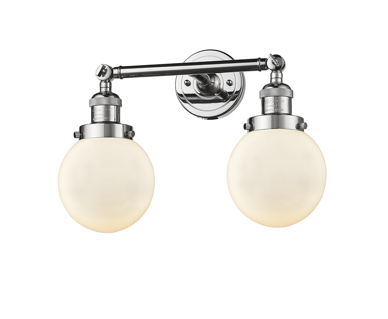 Innovations 208-PC-G201-6 Two Light Bath Vanity, Polished Chrome