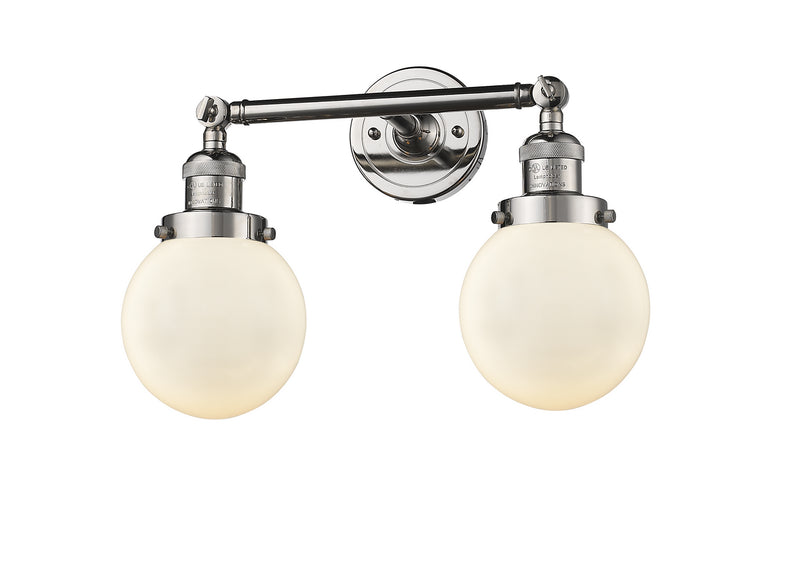 Innovations 208-PN-G201-6 Two Light Bath Vanity, Polished Nickel