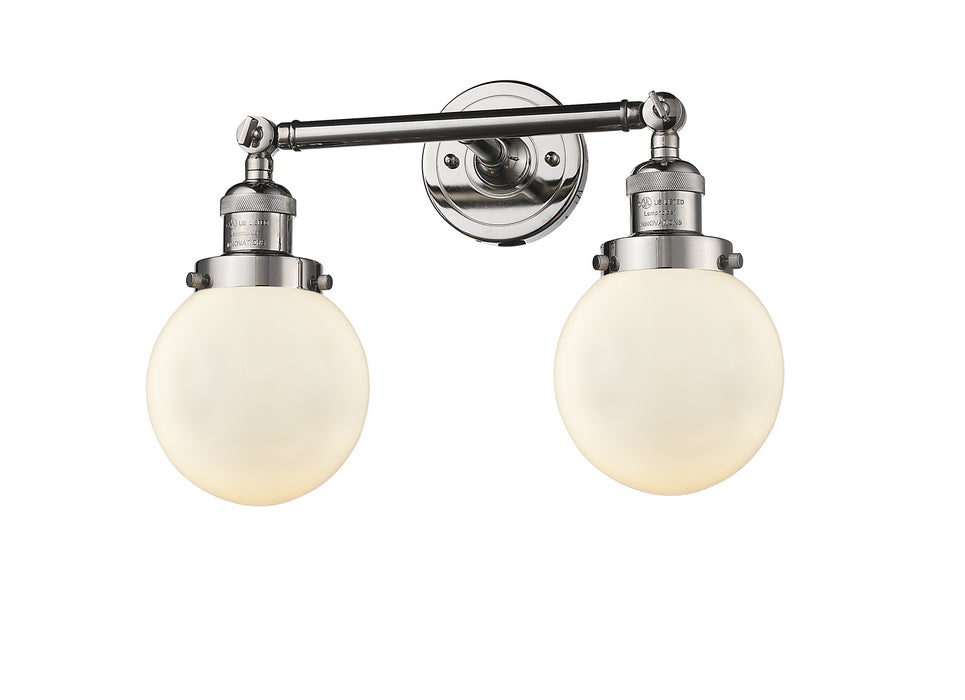 Innovations 208-PN-G201-6 Two Light Bath Vanity, Polished Nickel