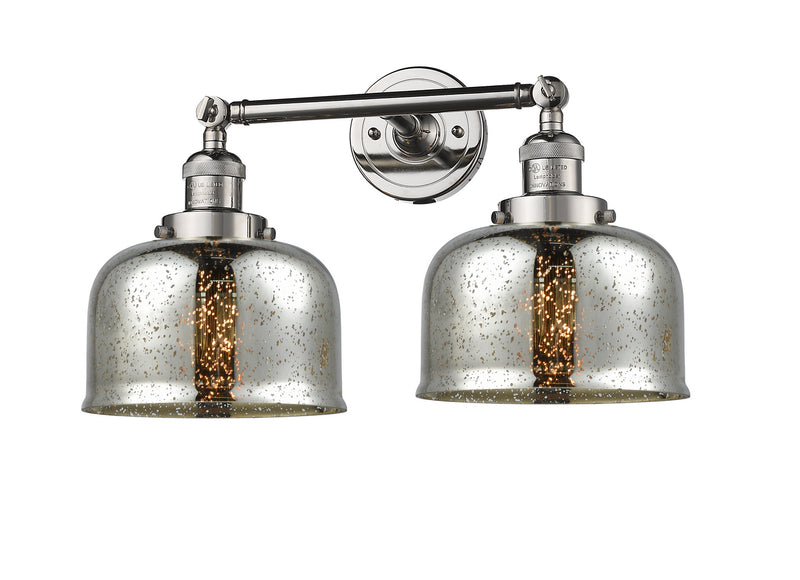 Innovations 208-PN-G78 Two Light Bath Vanity, Polished Nickel
