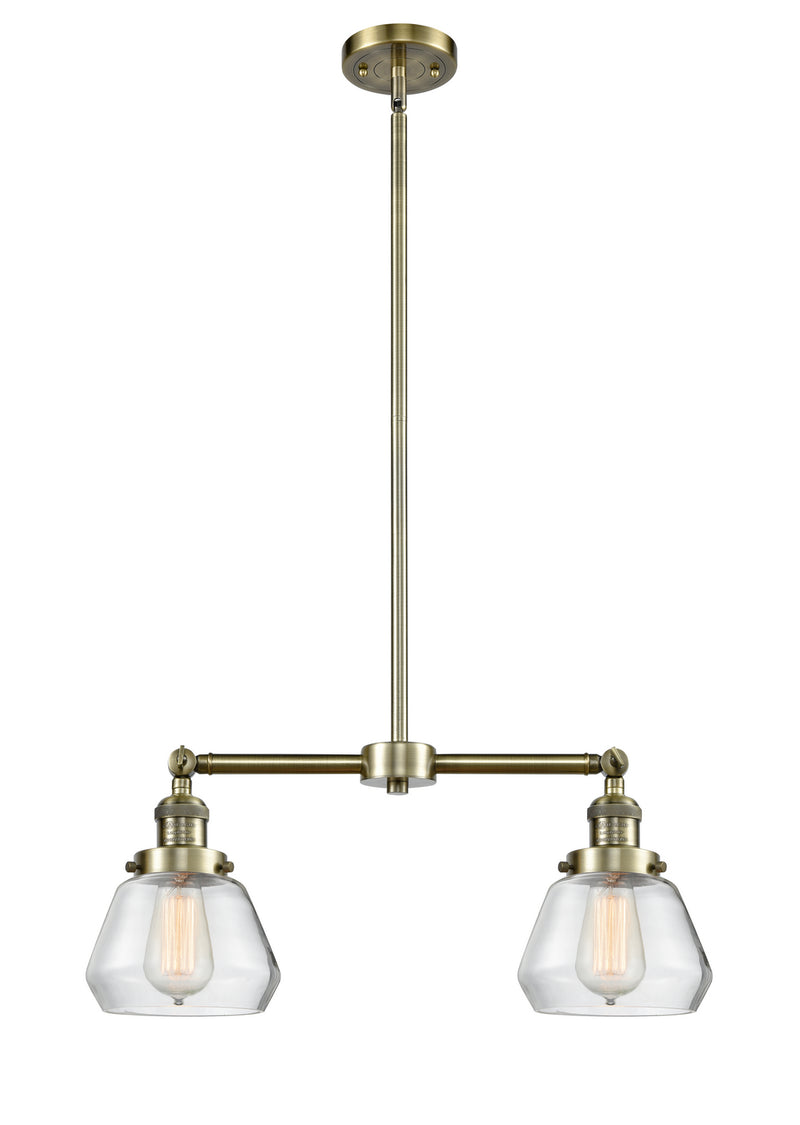 Innovations 209-AB-G172 Two Light Island Pendant, Antique Brass
