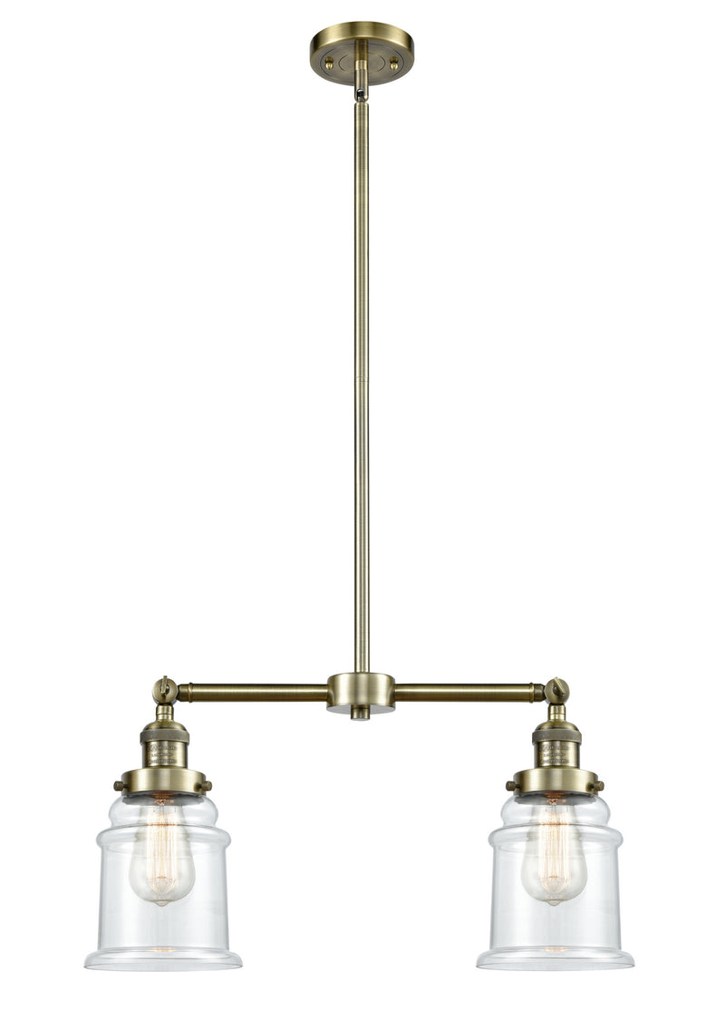 Innovations 209-AB-G182 Two Light Island Pendant, Antique Brass