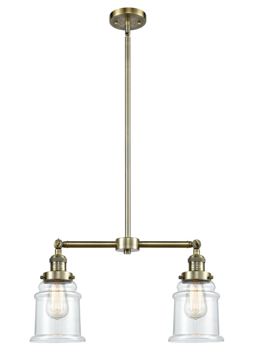 Innovations 209-AB-G182 Two Light Island Pendant, Antique Brass