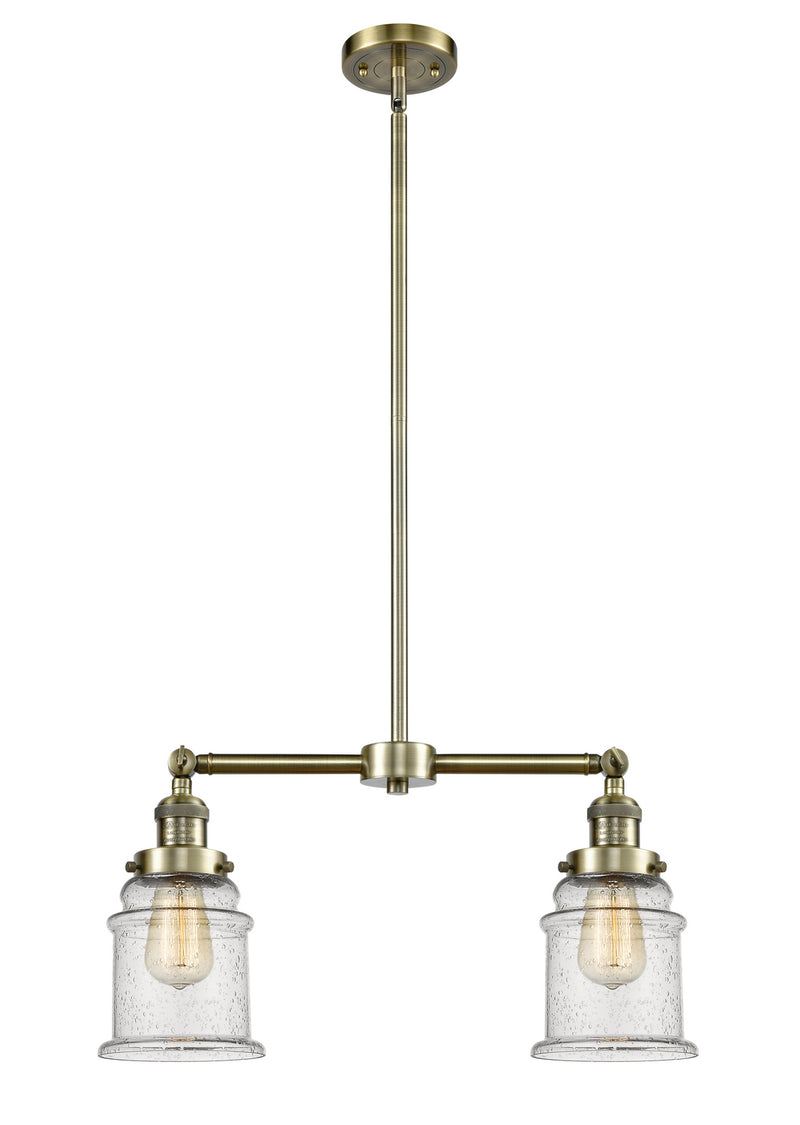 Innovations 209-AB-G184 Two Light Island Pendant, Antique Brass