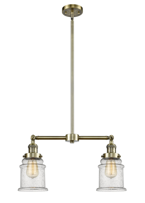 Innovations 209-AB-G184 Two Light Island Pendant, Antique Brass