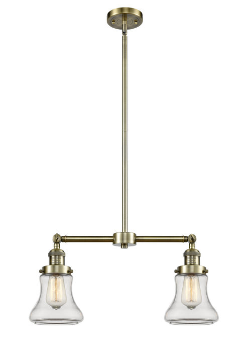 Innovations 209-AB-G192 Two Light Island Pendant, Antique Brass
