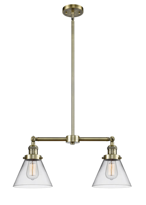 Innovations 209-AB-G42 Two Light Island Pendant, Antique Brass
